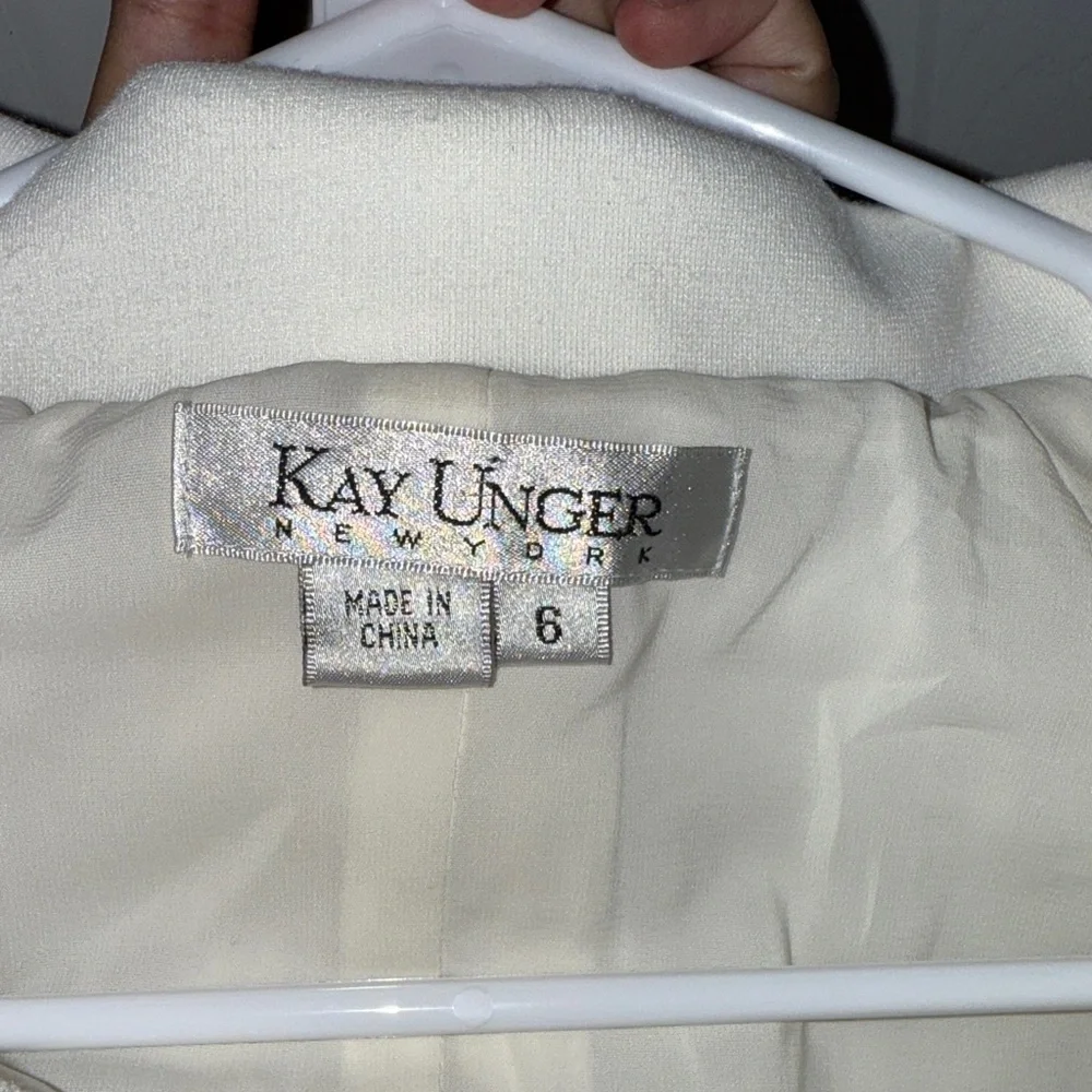 Kay Unger Cream Short Sleeve Dress - Picture 4 of 4
